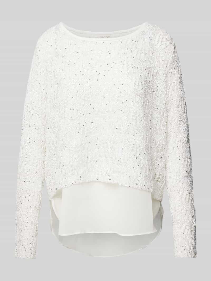 Sweter z dzianiny o kroju regular fit z cekinowym obszyciem