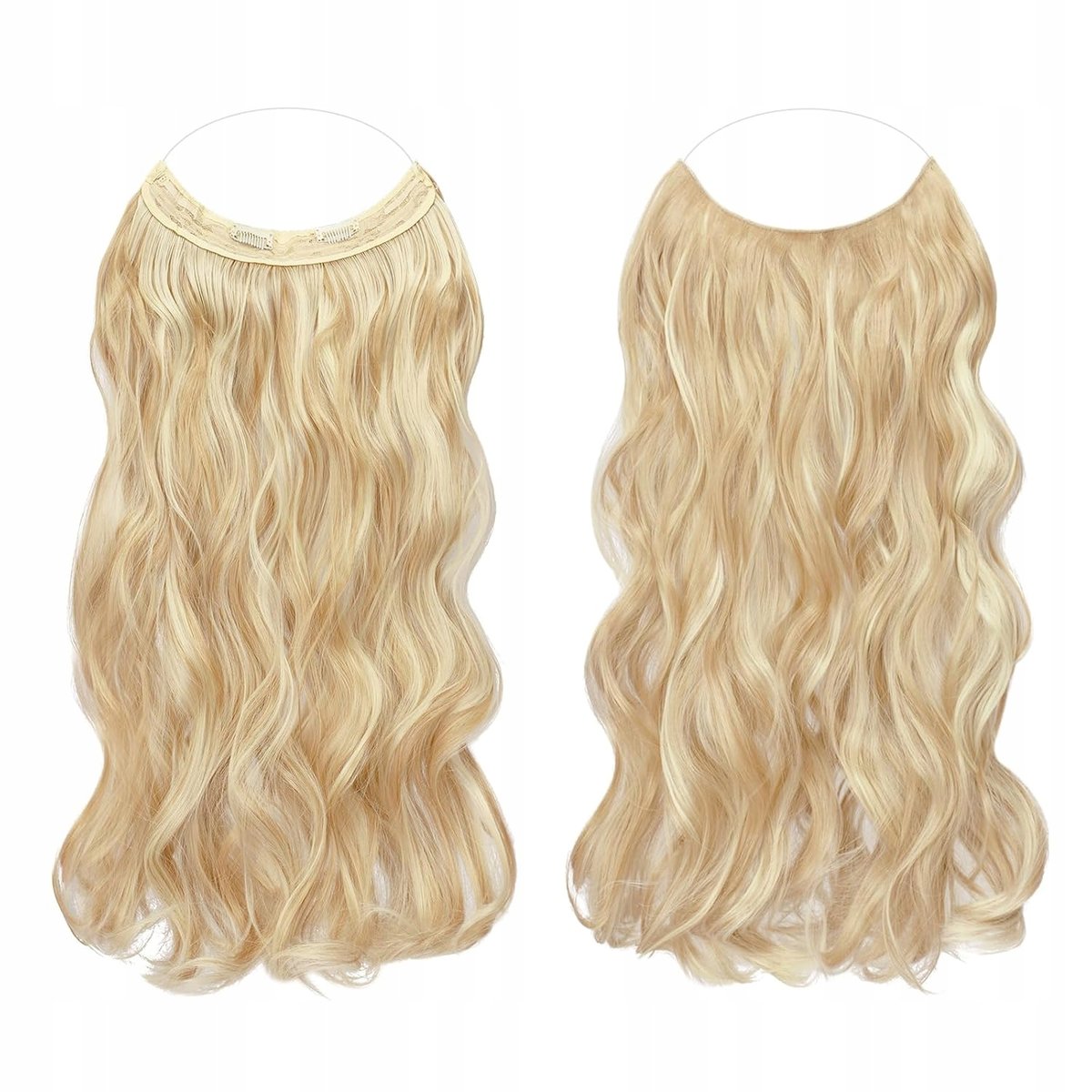 Włosy Doczepiane Na Gumce Falowane Damskie Mieszany Blond 50 cm