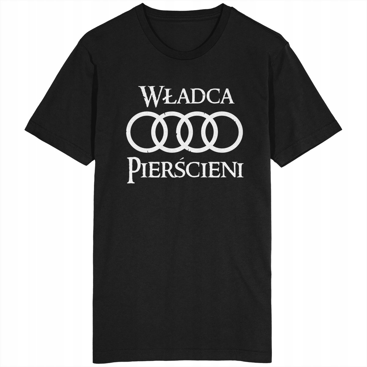 Koszulka Władca Pierścieni Audi - Motoryzacyjna czarna 3XL Gildan, Okrągły dekolt, Uniseksowych, Nowa, nadruk, bawełna