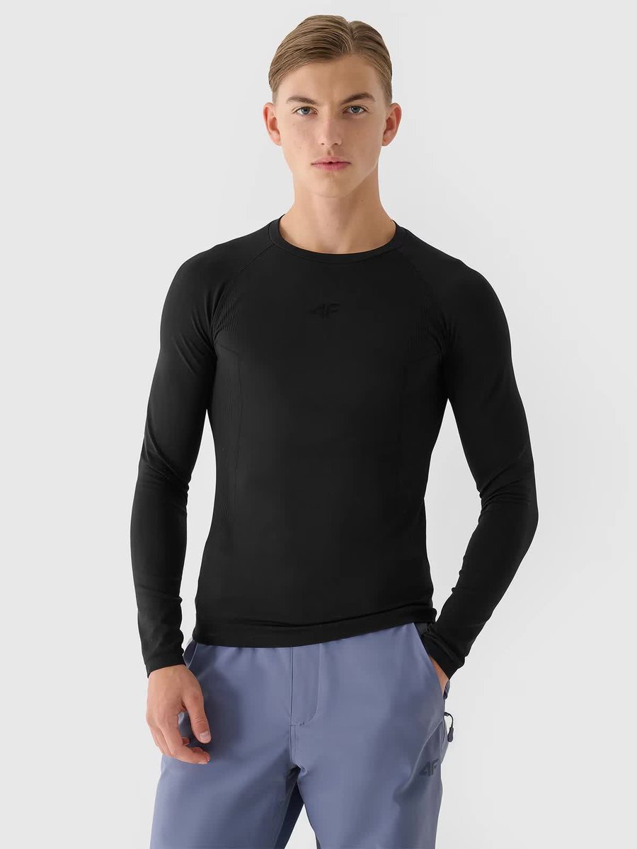 Bielizna termoaktywna bezszwowa (góra) męska 4F 4FWAW24USEAM172-20S Czarny