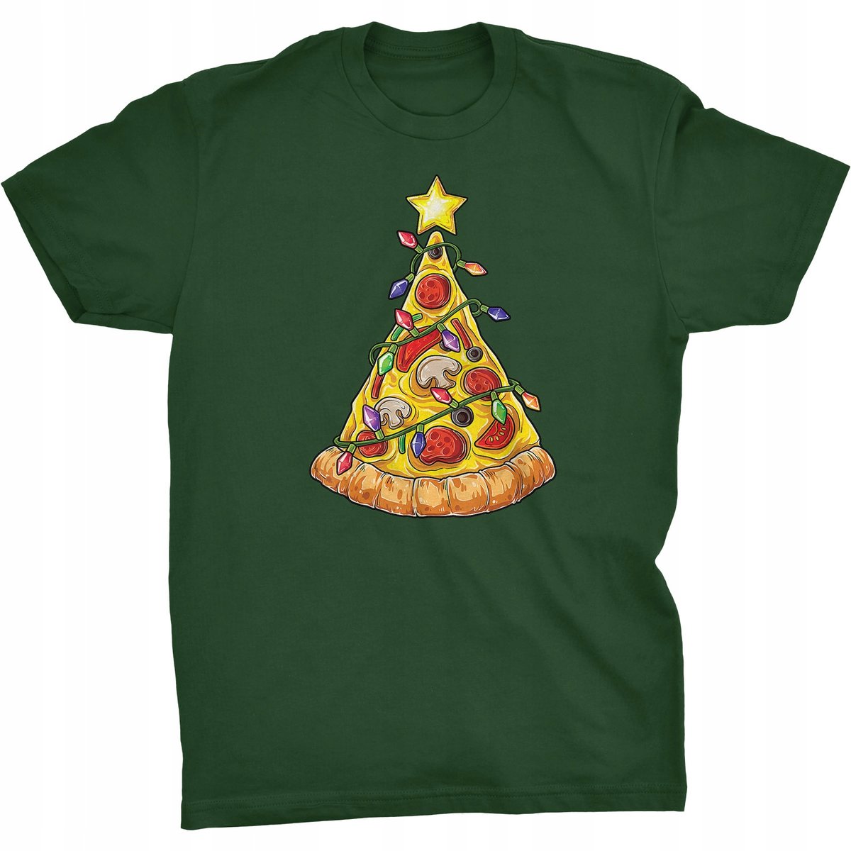 Pizza Choinka Koszulka Świąteczna Jedzenie Wigilia