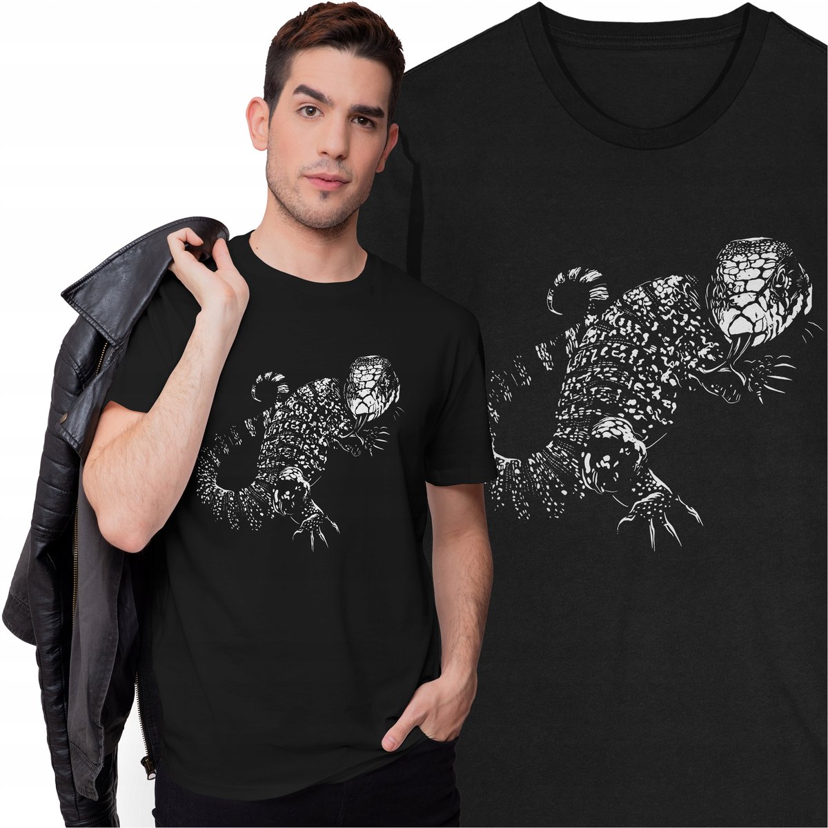 Koszulka Teju Argentyński Jaszczurka Gady Kręgowce Zwierzęta Hodowla