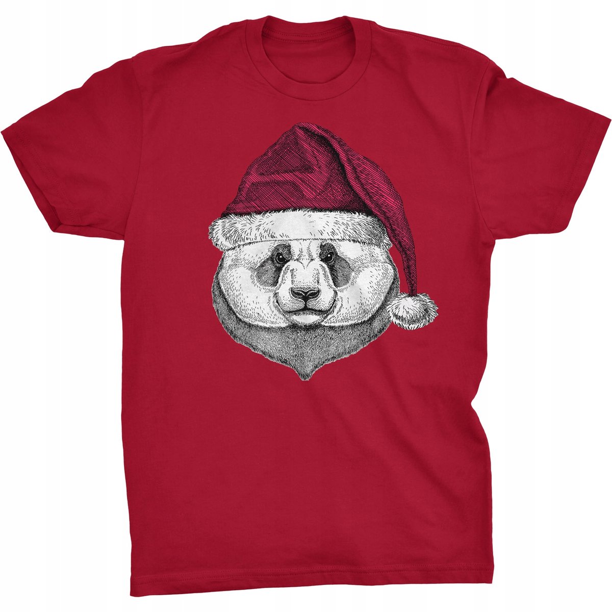 Panda Mikołaj Koszulka Świąteczna Chiny Zwierzęta
