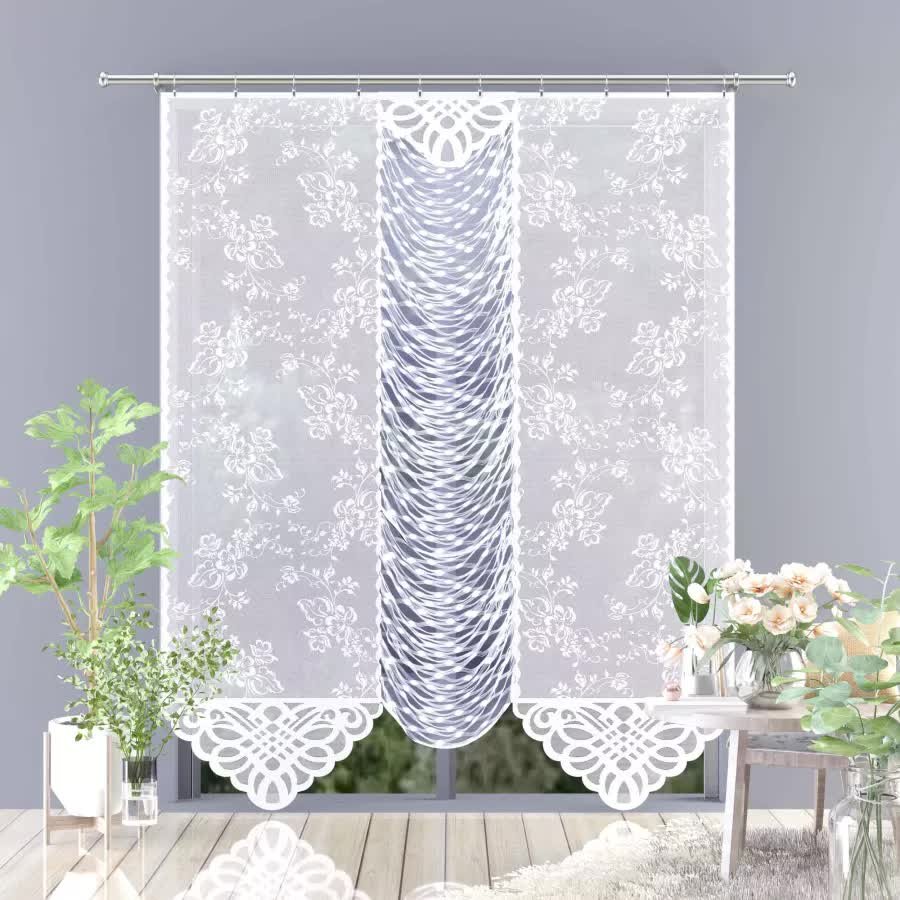 Firanka żakardowa gotowa Ziria 150x250 cm biała 250 cm 150 cm