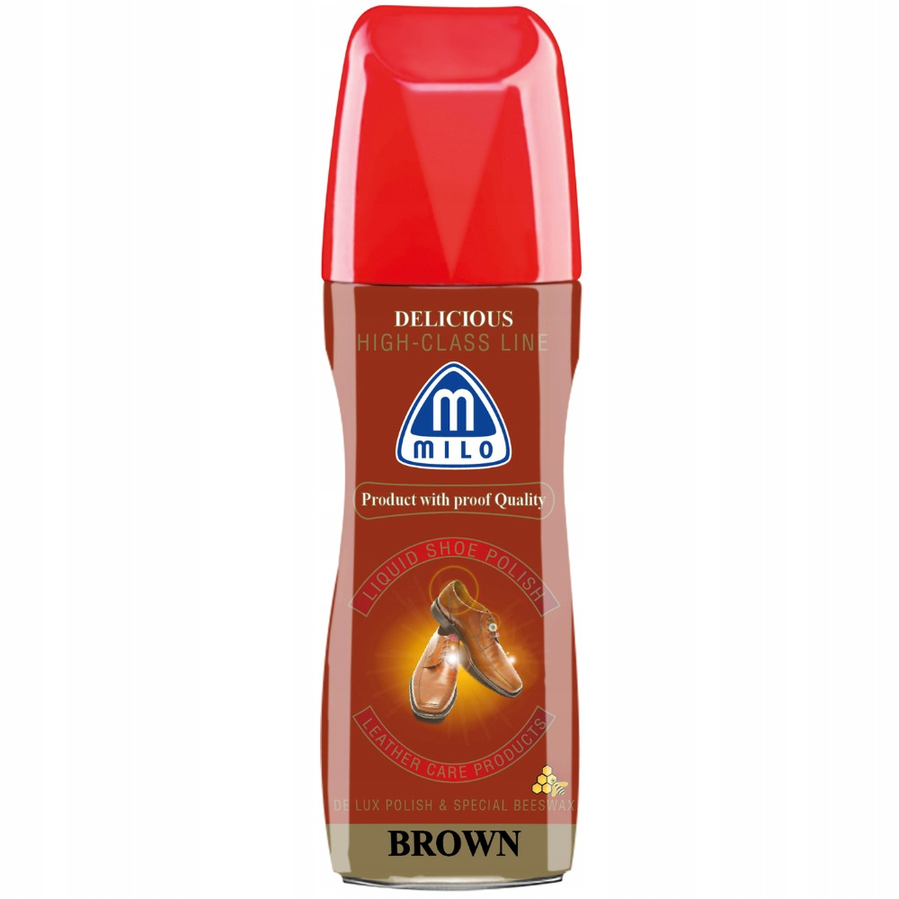 Milo Pasta Do Butów Skórzanych Płynny Nabłyszczacz z Gąbką Brązowy 75ml