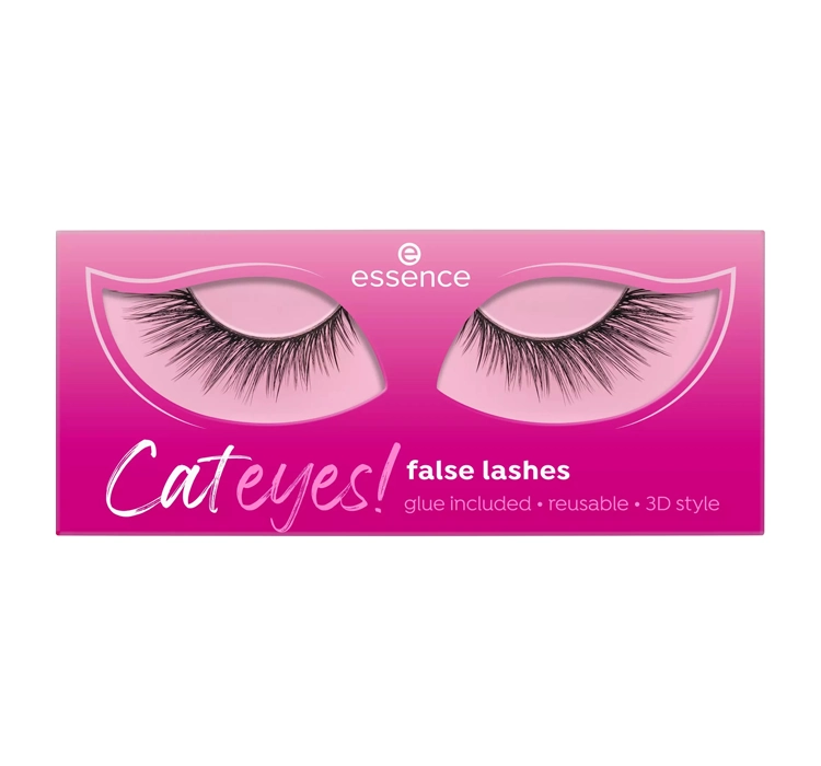 Essence Cateyes False Lashes sztuczne rzęsy na pasku + klej 01 Catwalk 1g