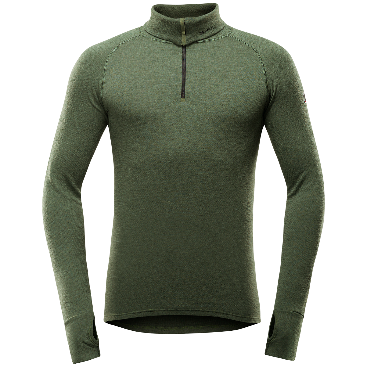 Golf męski Devold Expedition Man Zip Neck Rozmiar: L / Kolor: zielony