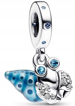 Charms Niebieski KRAB PUSTELNIK cyrkonie pave charms s925
