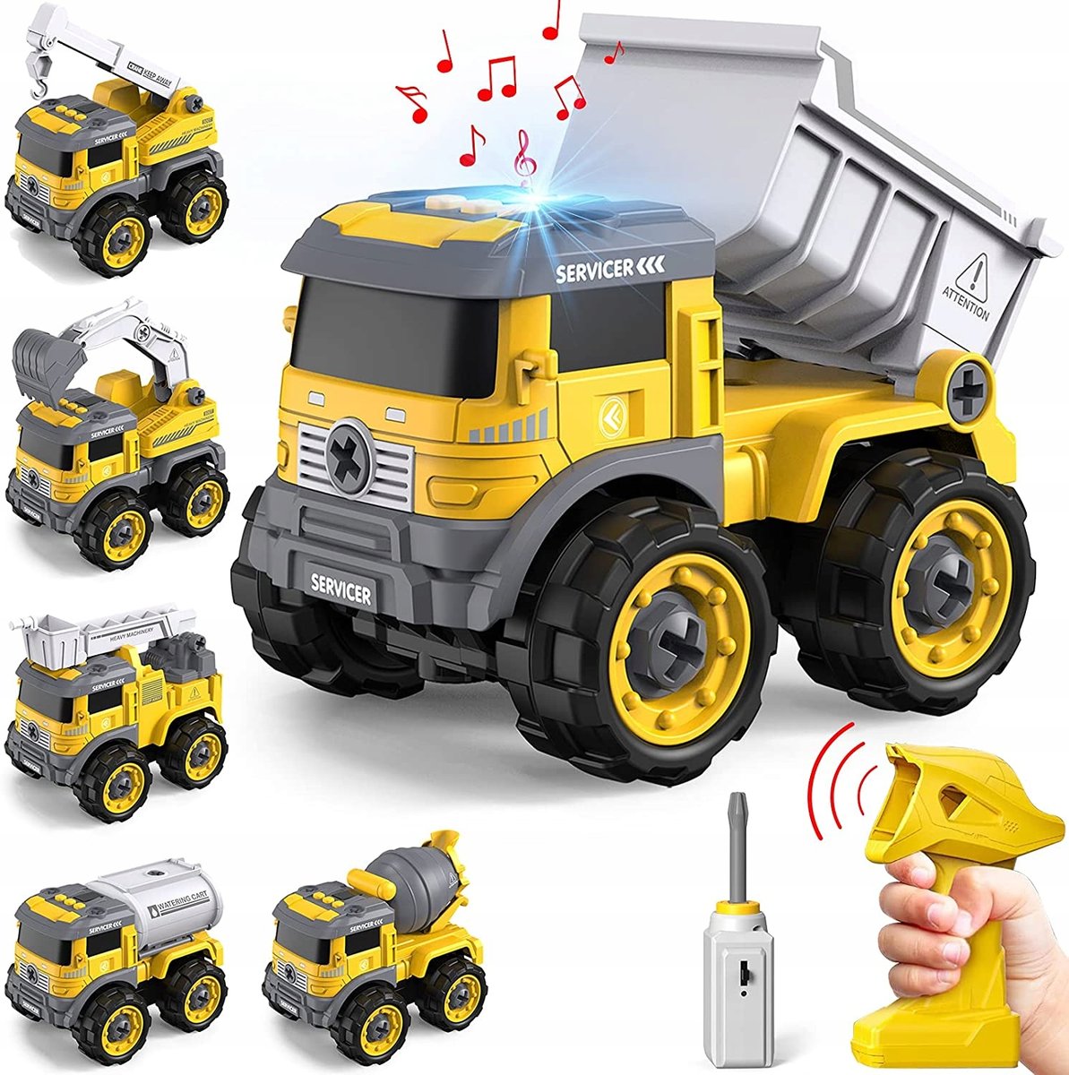 Zestaw Pojazdów Budowlanych 6 w 1