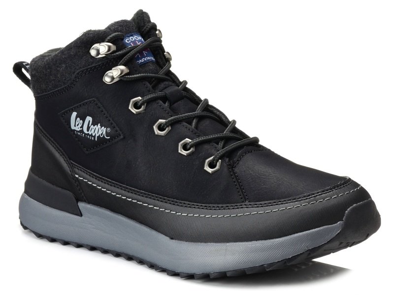Buty męskie zimowe ocieplane sportowe wysokie czarne Lee Cooper 0533M-44