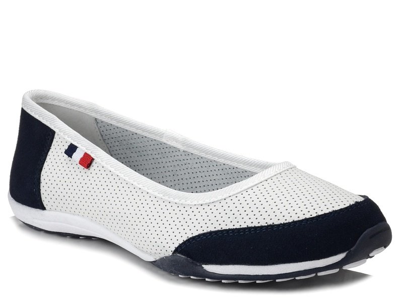 Baleriny baletki damskie skórzane białe lekkie Filippo DP142-37