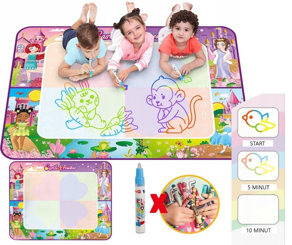 PREZENT DLA DZIEWCZYNKI CHŁOPCA DZIECKA NA TRZY CZTERY LATKA MATA WODNA MALOWANIE WODĄ +  PISAK