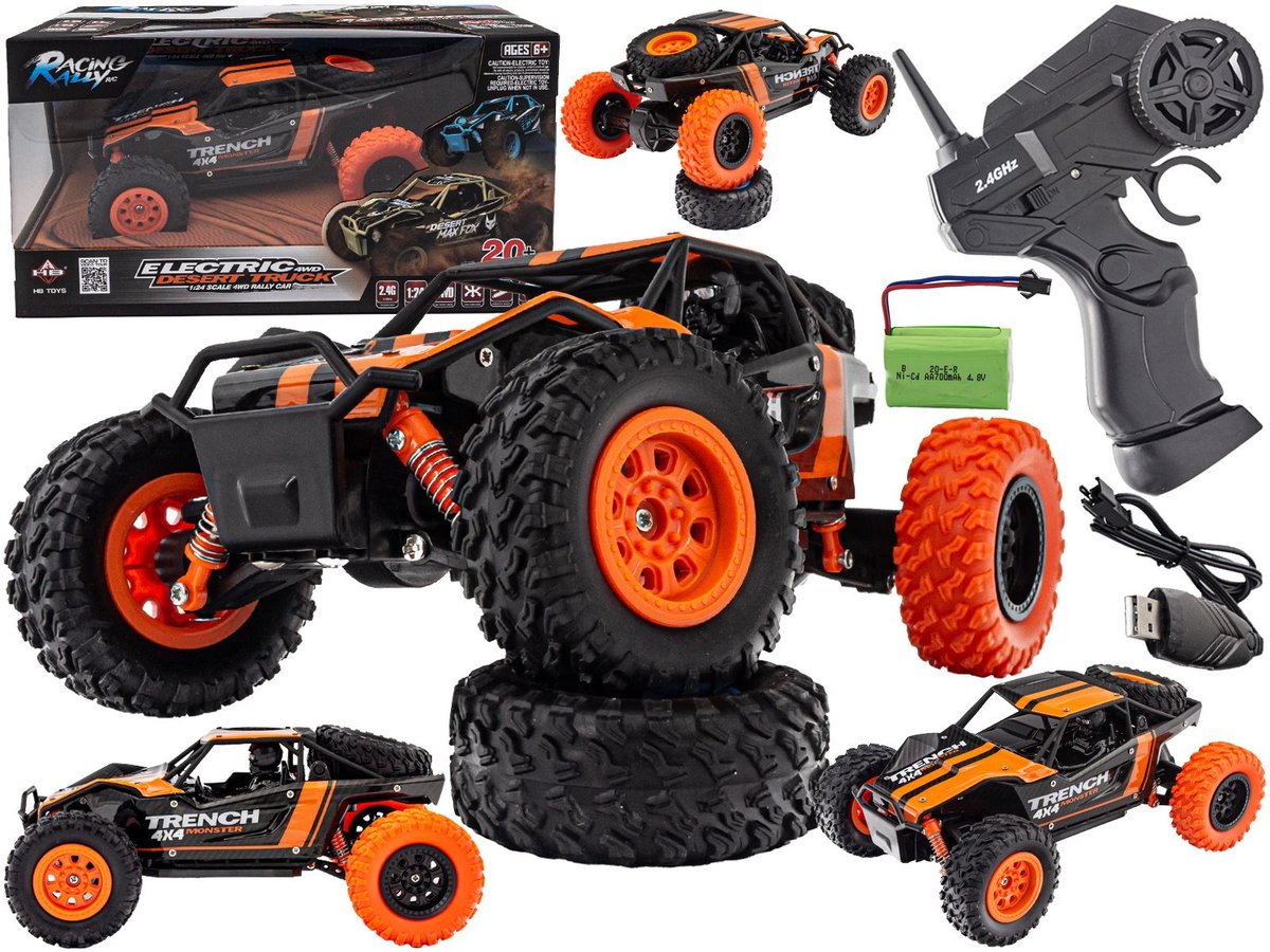Samochód RC 4x4 2.4GHz TurboTrail Monster Terenowy Zdalnie Sterowany 20km/h autko na pilot