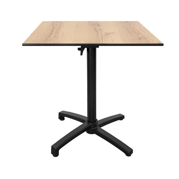 Stół ogrodowy - Compact HPL - Składany - Dąb - 70x70
