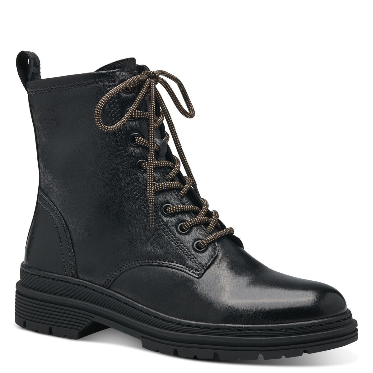 Botki damskie jesienne ocieplane skórzane czarne Tamaris 25230-37