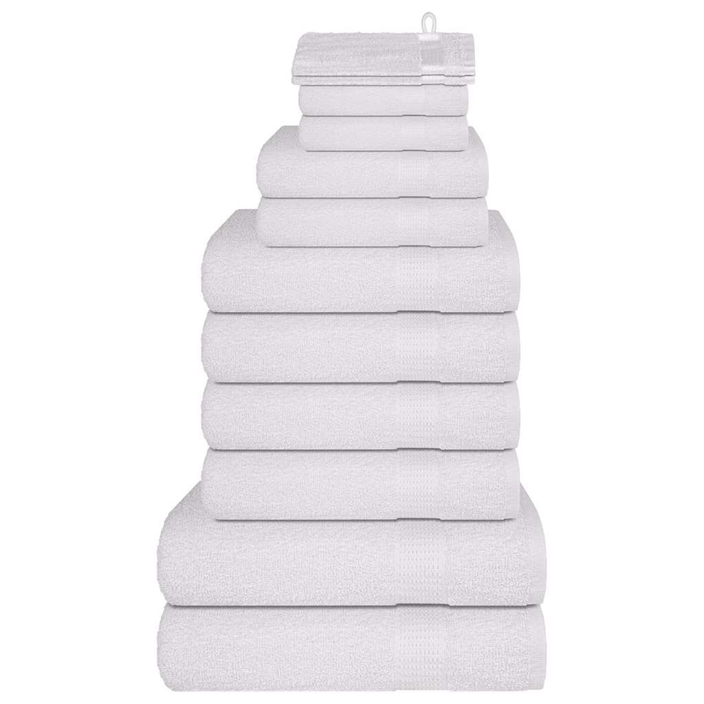 vidaXL 12-cz. zestaw ręczników, biały, 360 g/m2, bawełna 100%