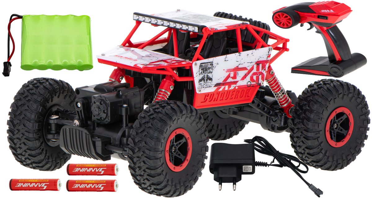 Samochód Monster Rally RC 4x4 2.4GHz dla dzieci zdalnie sterowane Terenowy Off-road Czerwony