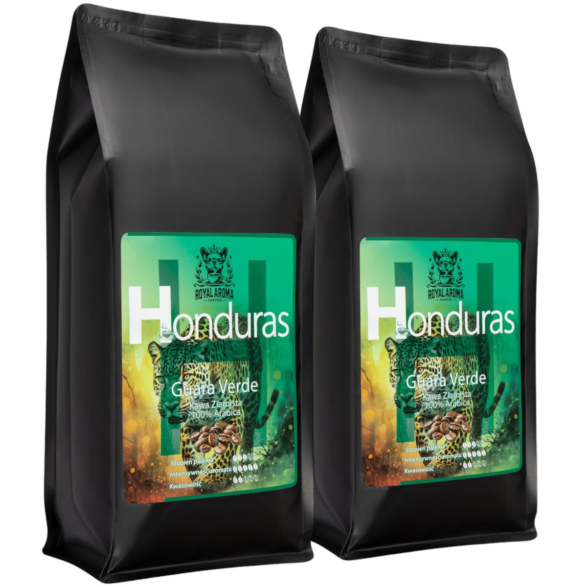 Kawa Ziarnista Honduras 1kg 2 szt. 100% Arabica Świeżo Palona Royal Aroma Coffee