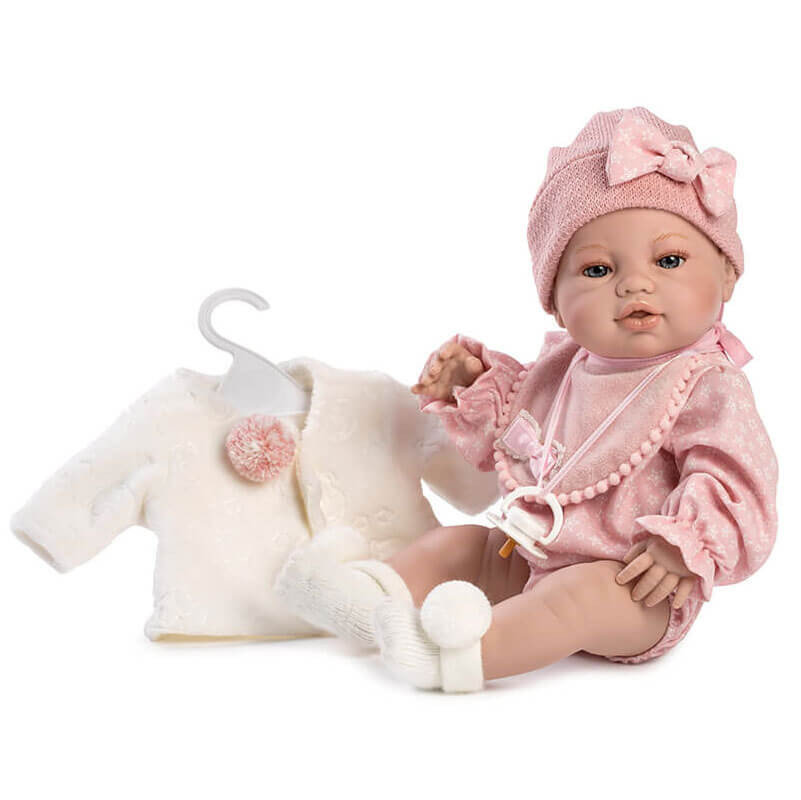 Lalka hiszpańska noworodek bobas z akcesoriami Manita 42 cm
