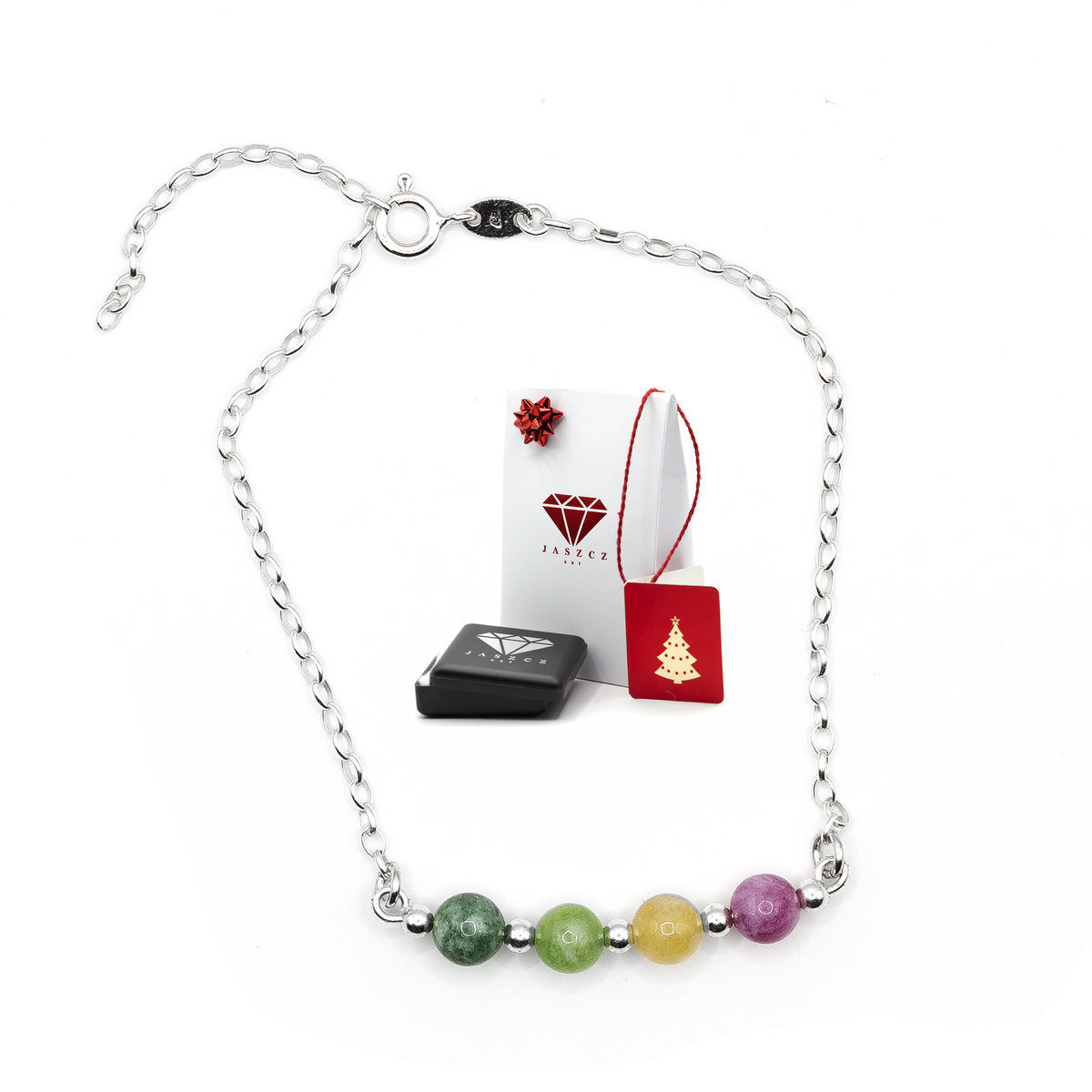 Bransoletka TURMALIN, Srebro p.925