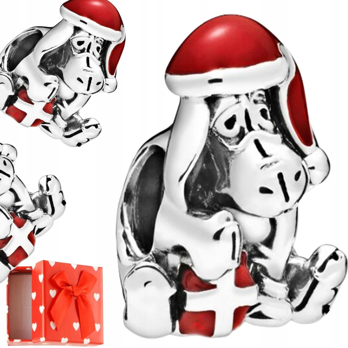 Charms zawieszka KŁAPOUCHY Disney charm s925 ŚWIĘTA prezent PUDEŁKO