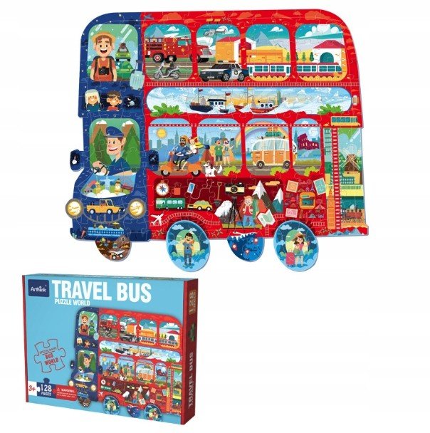 Puzzle Kolorowe Układanka Dla Dzieci Autobus