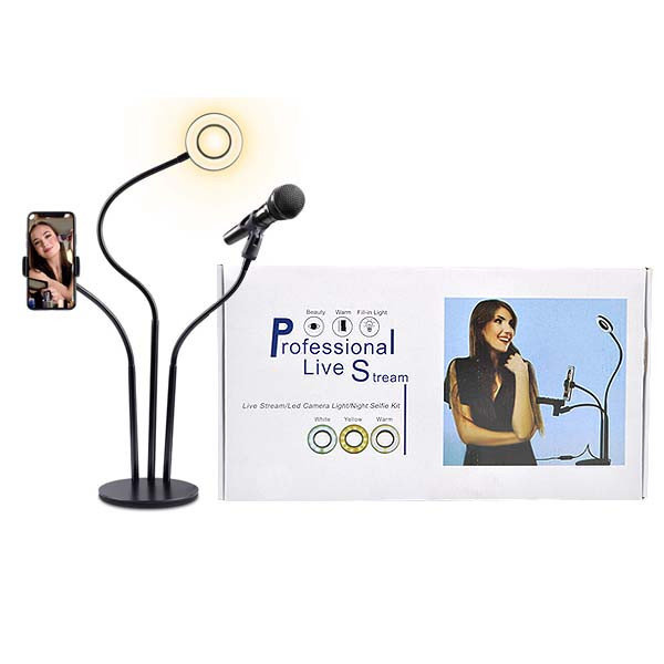 ECOBOX LAMPA LED PIERŚCIENIOWA SELFIE RING MAKIJAŻ STATYW
