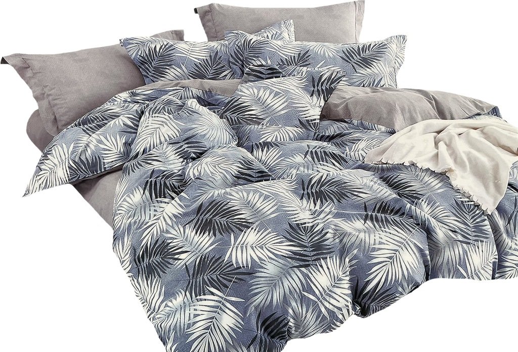 POŚCIEL 160x200 BAWEŁNA SATYNOWA + POSZEWKI KOMPLET POŚCIELI LIŚCIE