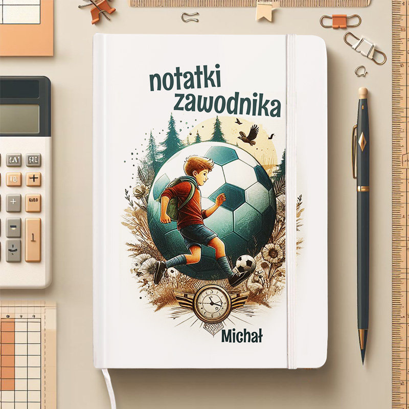 NOTATNIK z imieniem na okładce Prezent dla fana piłki nożnej