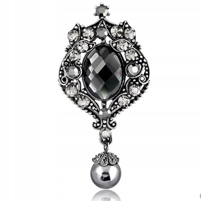 PINETS broszka Vintage Srebrna Perła Barokowa