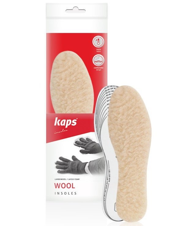 Wkładki do butów zimowe ocieplane wełniane do wycinania Kaps Wool-35/46