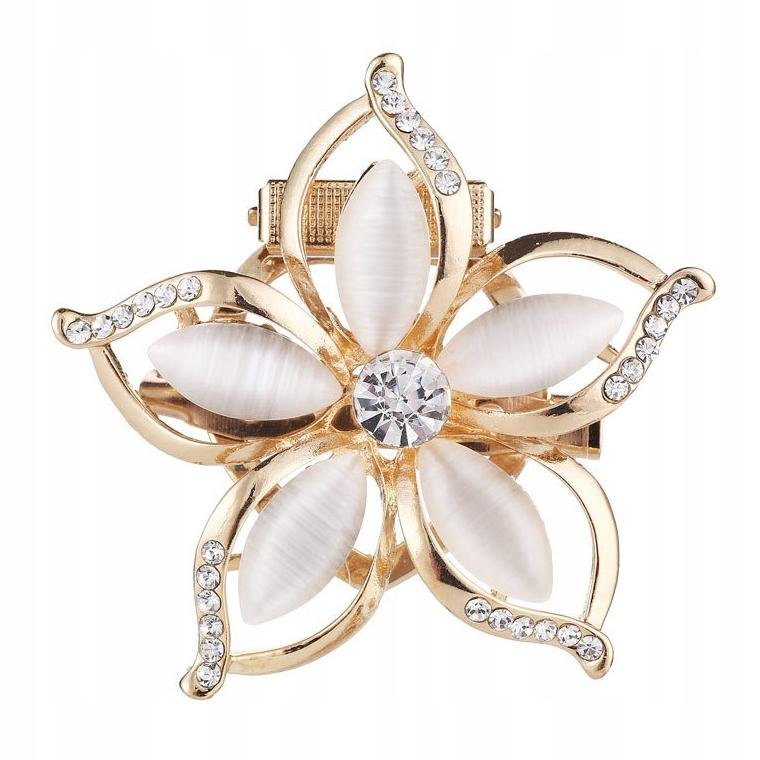 PINETS broszka KWIAT kolor złoty z cyrkoniami