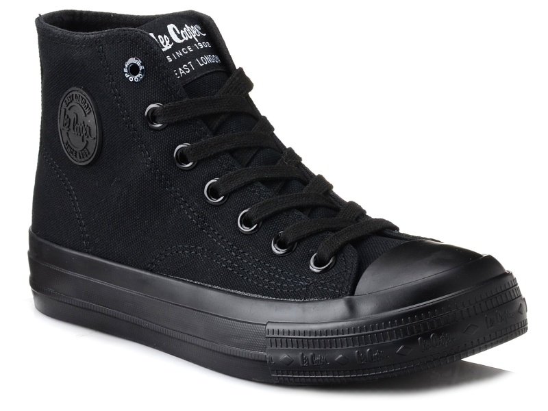 Trampki damskie wysokie klasyczne tekstylne czarne Lee Cooper 0905L -40