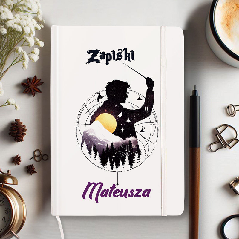 NOTATNIK z gumką notes z imieniem zapiski dla miłośnika Harry'ego Pottera