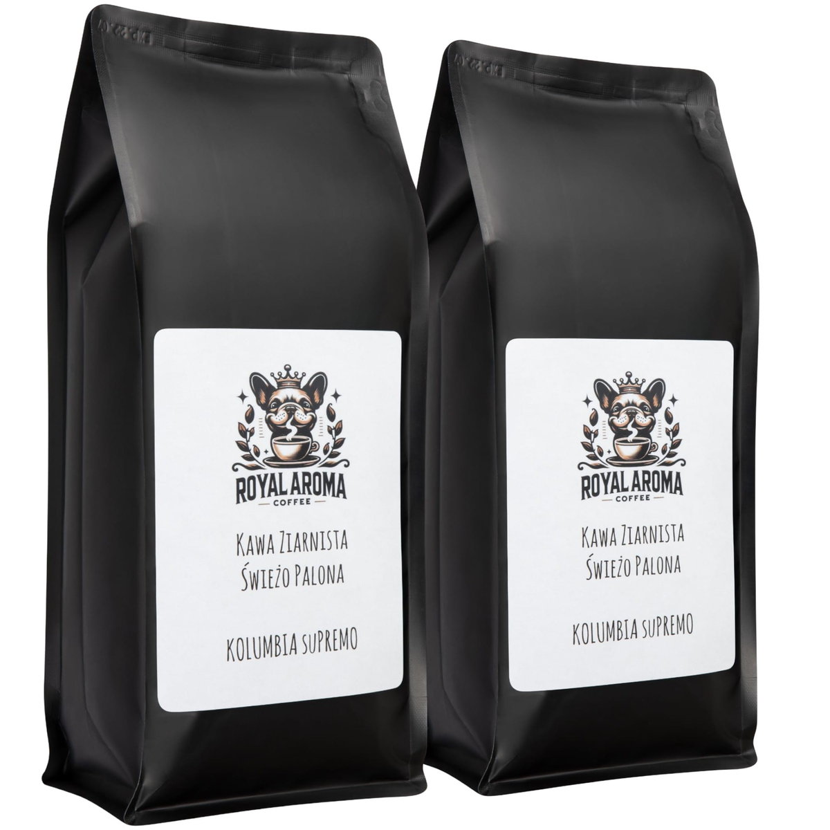 Kawa Ziarnista Kolumbia Supremo 1kg 2 szt. 100% ARABICA Świeżo Palona Royal Aroma Coffee