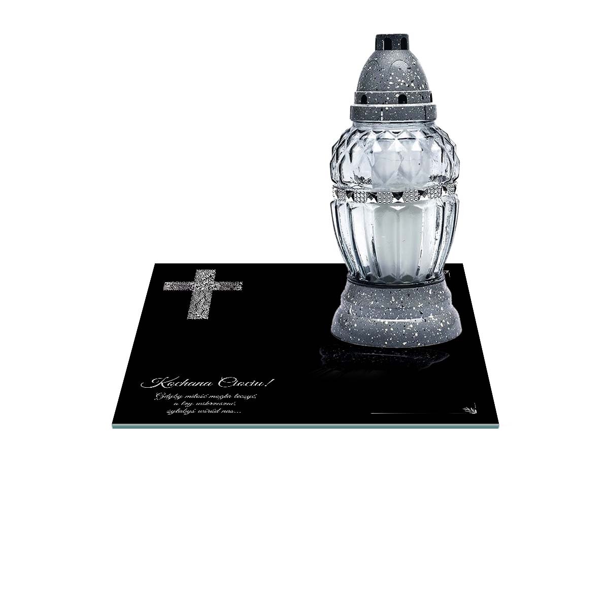 SZKLANA PODSTAWKA POD ZNICZE 25x25cm 558e Ciociu