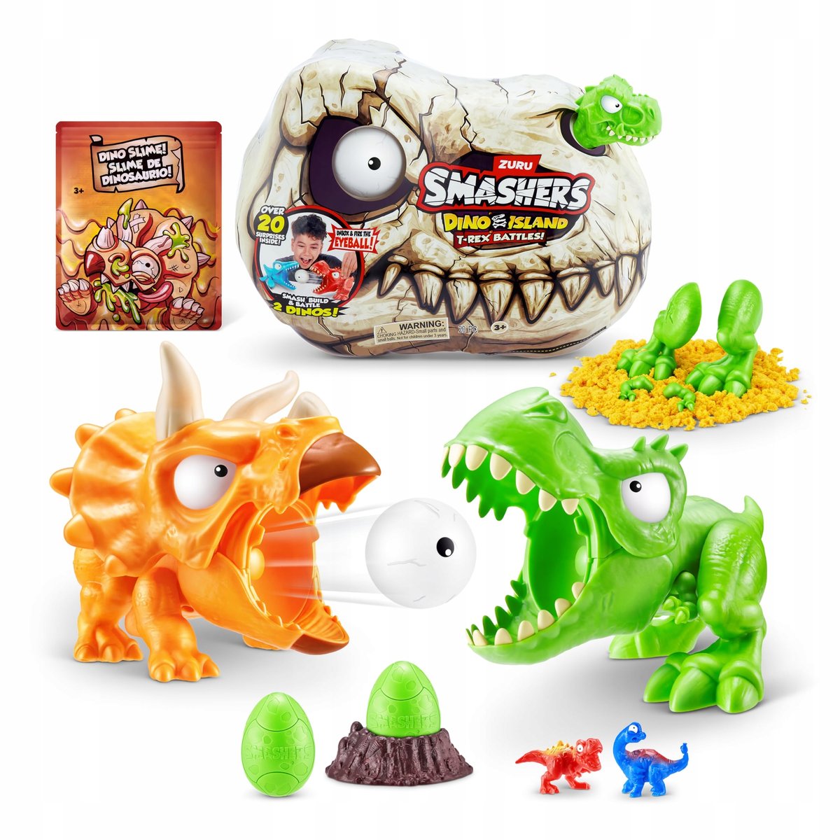 Smashers Dino Island T-REX Battles 2 Dinozaury Zuru + Niespodzianki
