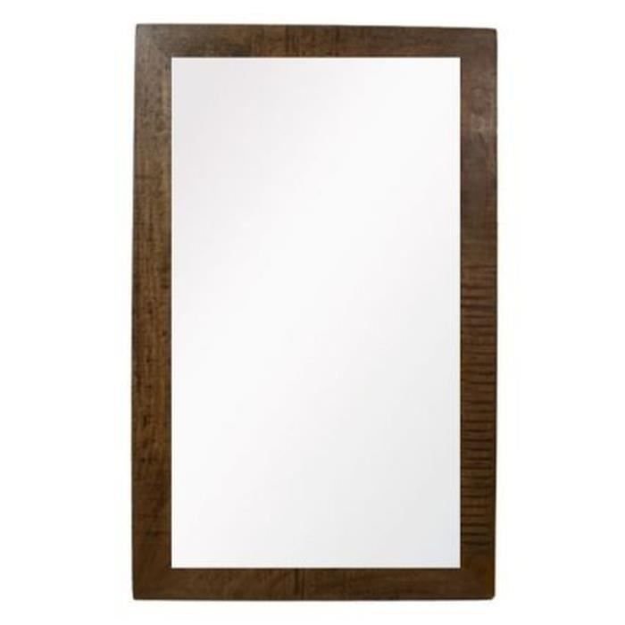 Prostokątne lustro drewniane - KOLEKCJA HSM - 70 x 90 cm - Brąz - Drewno mango - Skandynawski - Nowoczesny