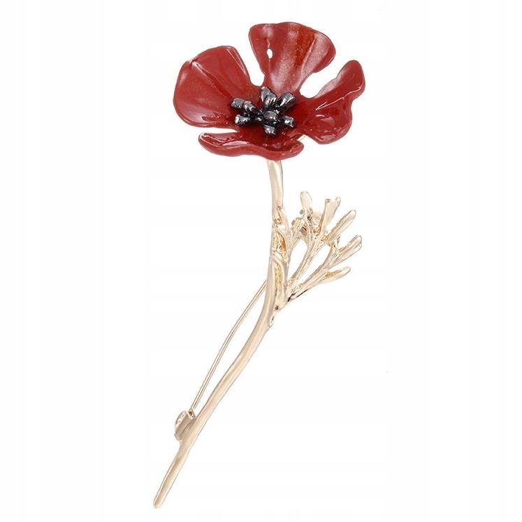 PINETS broszka kwiat MAK kolor złoty