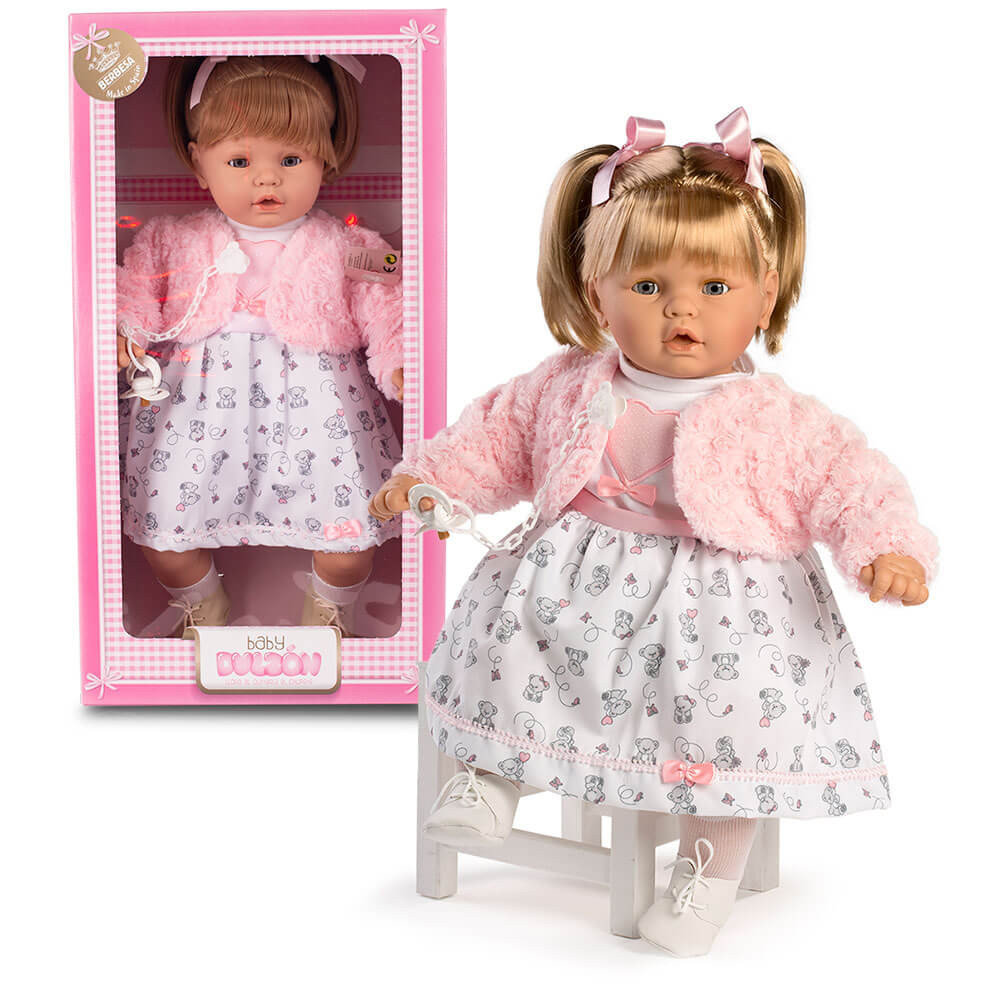 Duża Lalka hiszpańska dziewczynka z kucykami, mówi, zamyka oczy 64cm