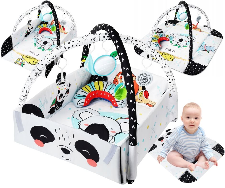 PREZENT NA MIKOŁAJKI DLA NIEMOWLAKA NOWORODKA MATA EDUKACYJNA KOJEC DYWANIK 3W1 GRZECHOTKA GRYZAKI