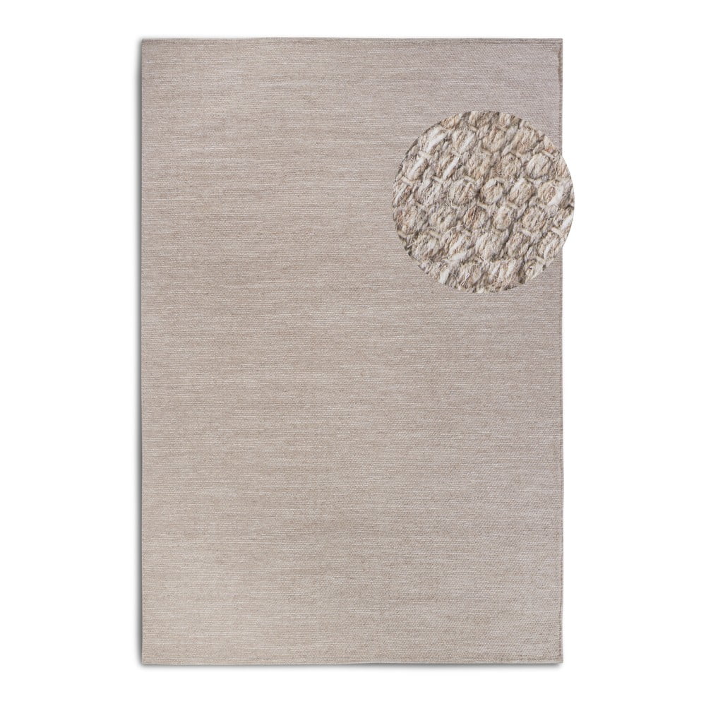 Beżowy dywan z mieszanki wełny tkany ręcznie 160x230 cm Pradesh Linen White – Elle Decoration
