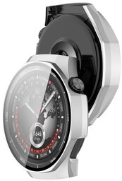 Bizon Etui ze szkłem do zegarka Case+Glass Watch do Huawei Watch GT5 Pro 46 mm satynowe srebrne