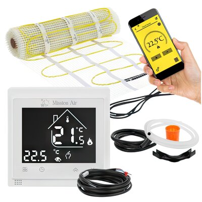 Mata grzewcza pod płytki MISSION AIR PTC MA-160W/m² 3.5m² (7mb x 50cm) + regulator Libra Biały WiFi