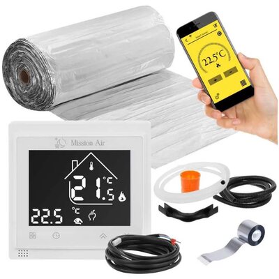 Mata grzewcza pod panele MISSION AIR MAL-160 9m2 (18 m x 50 cm) + regulator Libra Biały WiFi