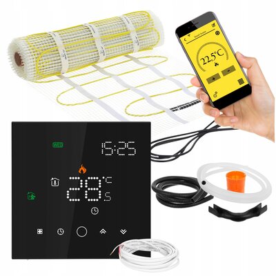 Mata grzewcza pod płytki MISSION AIR PTC MA-160W/m² 3m² (6mb x 50cm) + regulator Leo Czarny WiFi