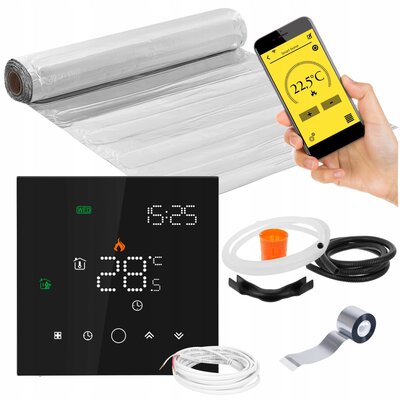 Mata grzewcza pod panele MISSION AIR MAL-160W/m2 2.5.m2 (5mb x 50cm) + regulator Leo Czarny WiFi