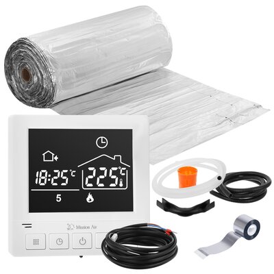 Mata grzewcza pod panele MISSION AIR PTC MAL-160W/m2 12m² (24mb x 50cm) + regulator Taurus Biały
