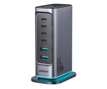 JoyRoom Ładowarka GaN wieloportowa 65W EU 4x USB-C 2x USB-A JR-TCM02