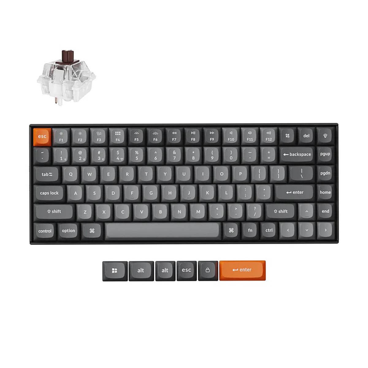Keychron K2 MAX bezprzewodowa klawiatura mechaniczna z podświetleniem białym Keychron Super Brown Switch - Czarna (Black)